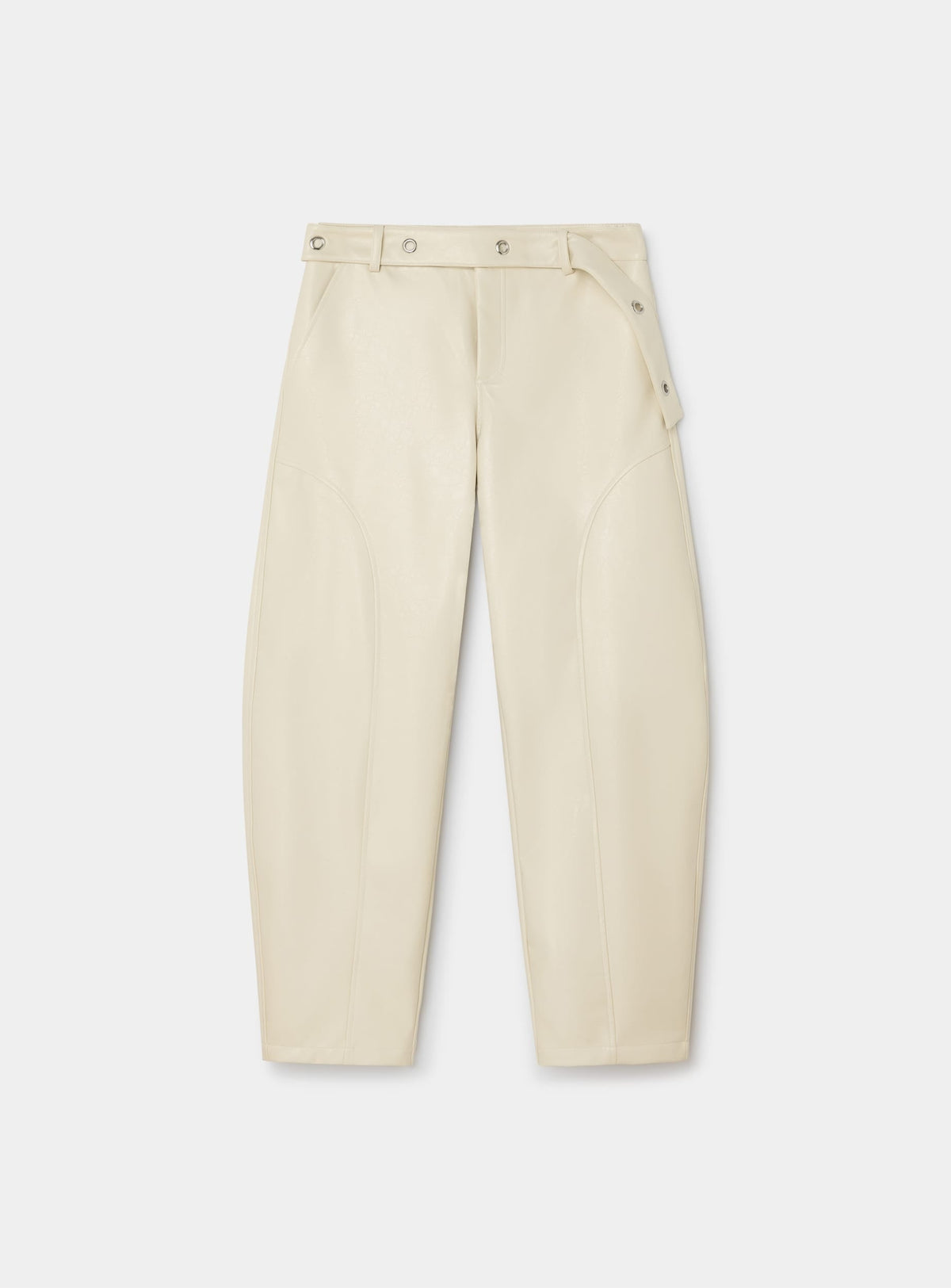 Pantalon barrel Noosa écru en simili cuir Laagam - photo 5