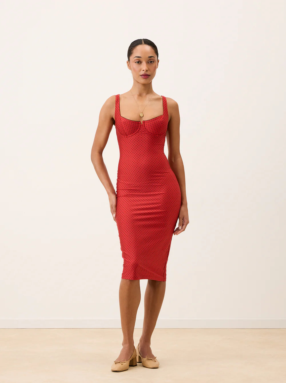 Robe Arielle Plumetis Rouge - Rouje