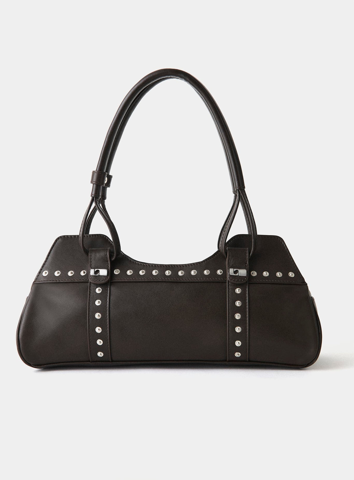 Sac Jane marron en cuir Laagam porté