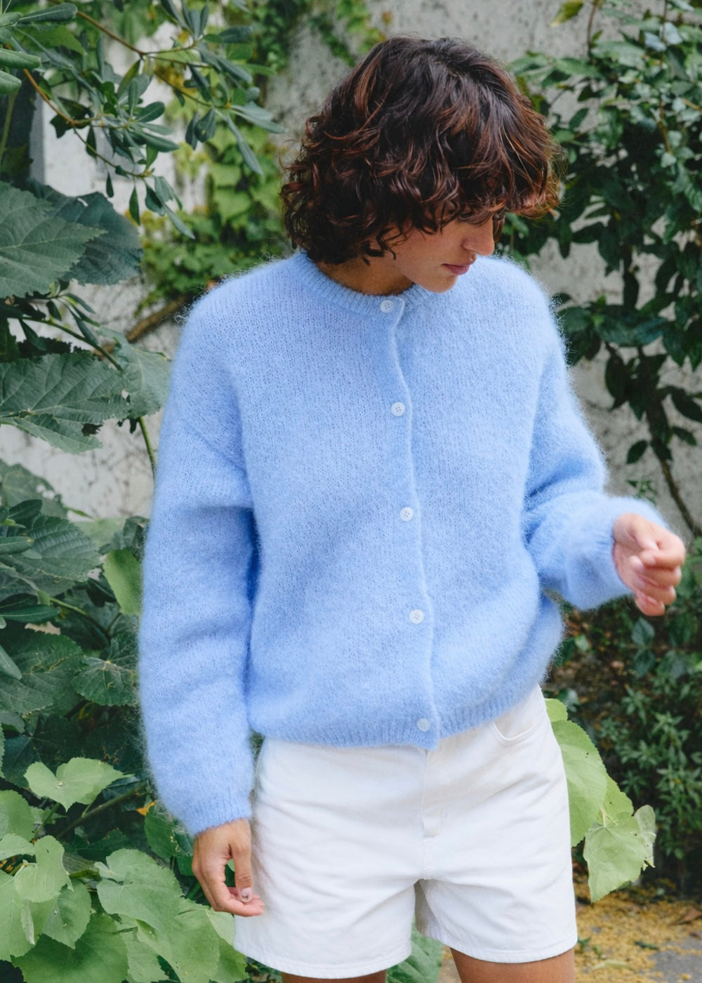 Cardigan Olivia en mohair bleu ciel Surprise - photo 1