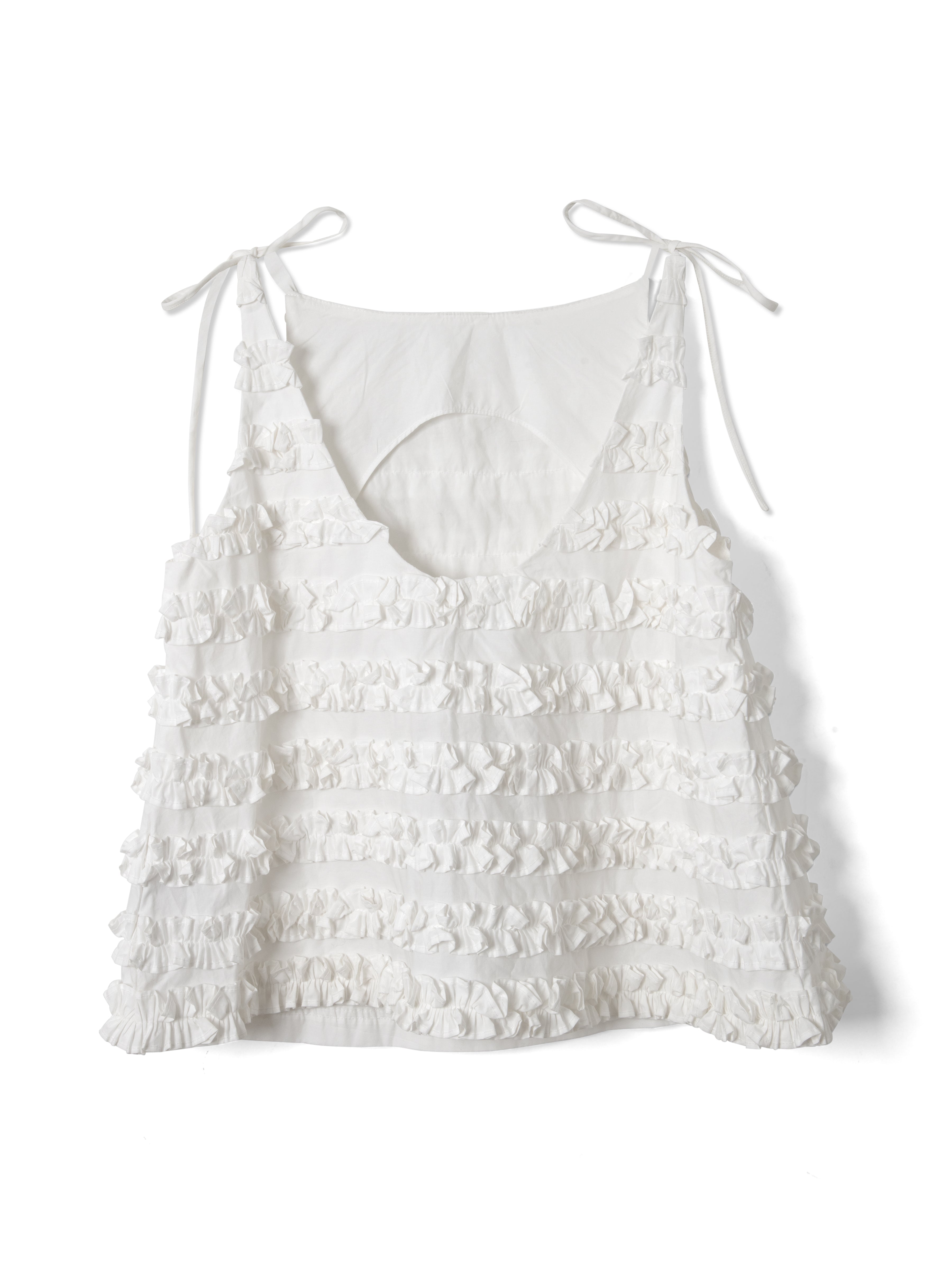 Top Leili Ruffle Blanc - Damson Madder