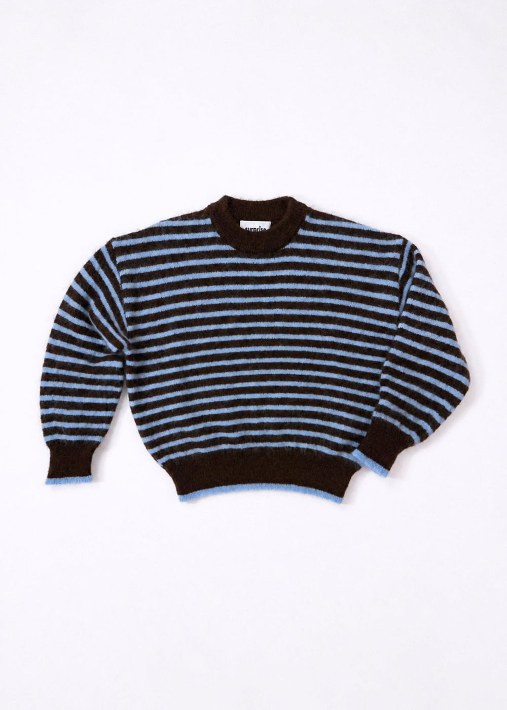 Pull Lala en mohair rayures chocolat et bleu ciel Surprise - photo 2