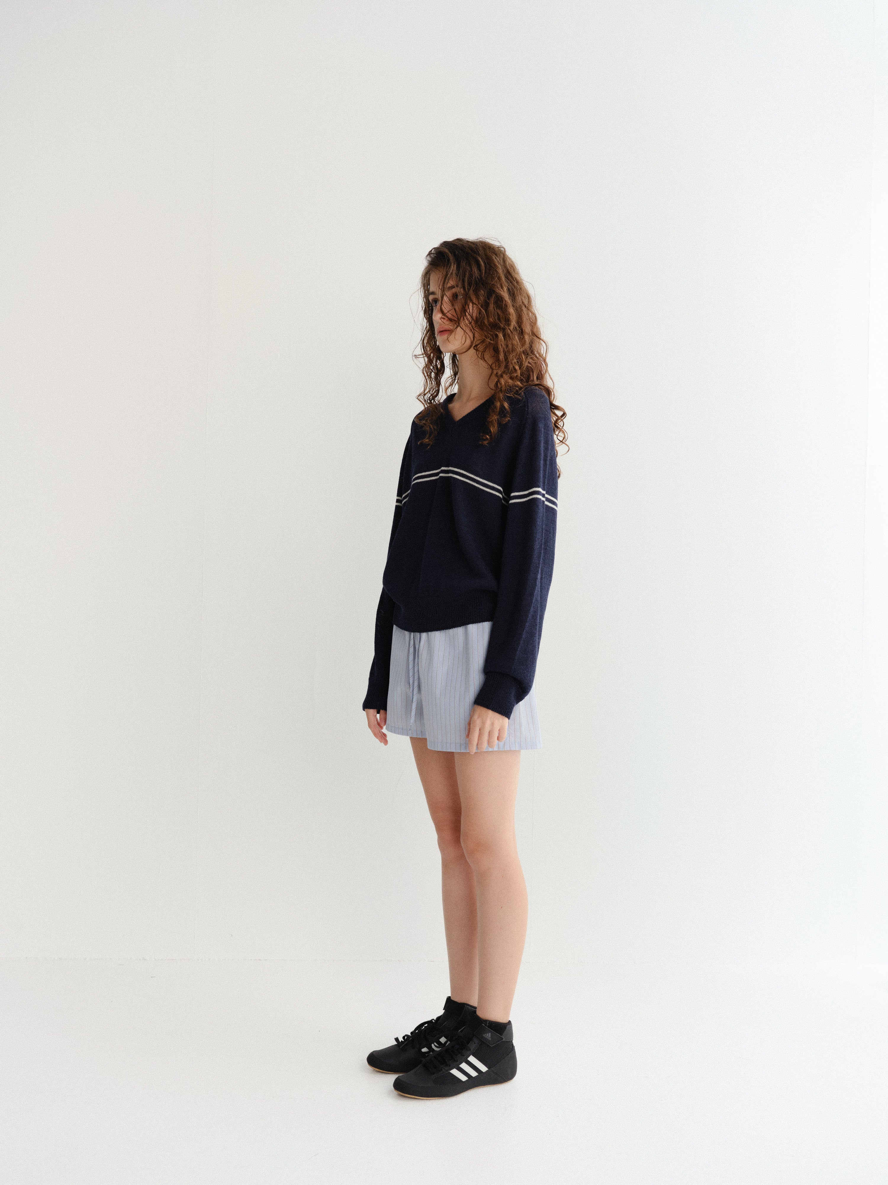 Mini Short Rayé Bleu Coton - Dunst