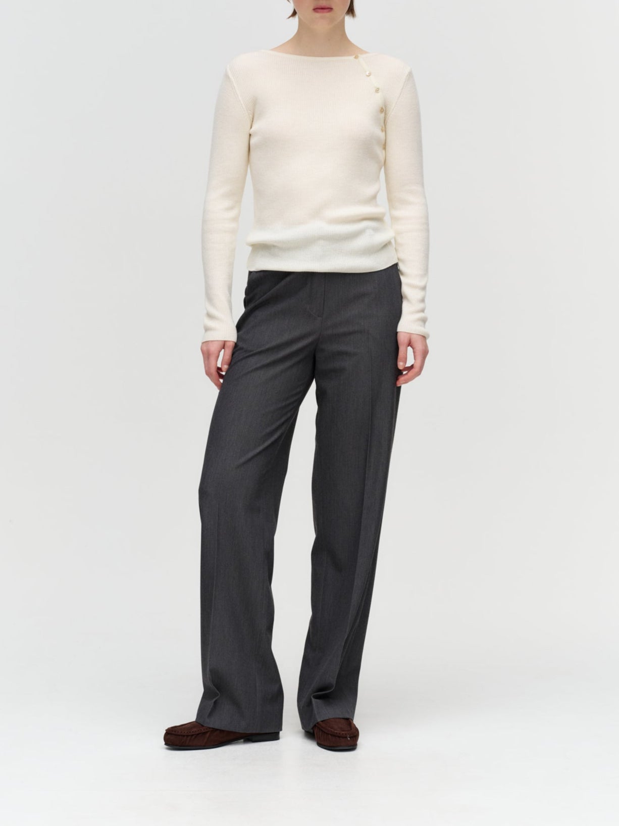 Top en Maille Boutonnée Crème - Dunst
