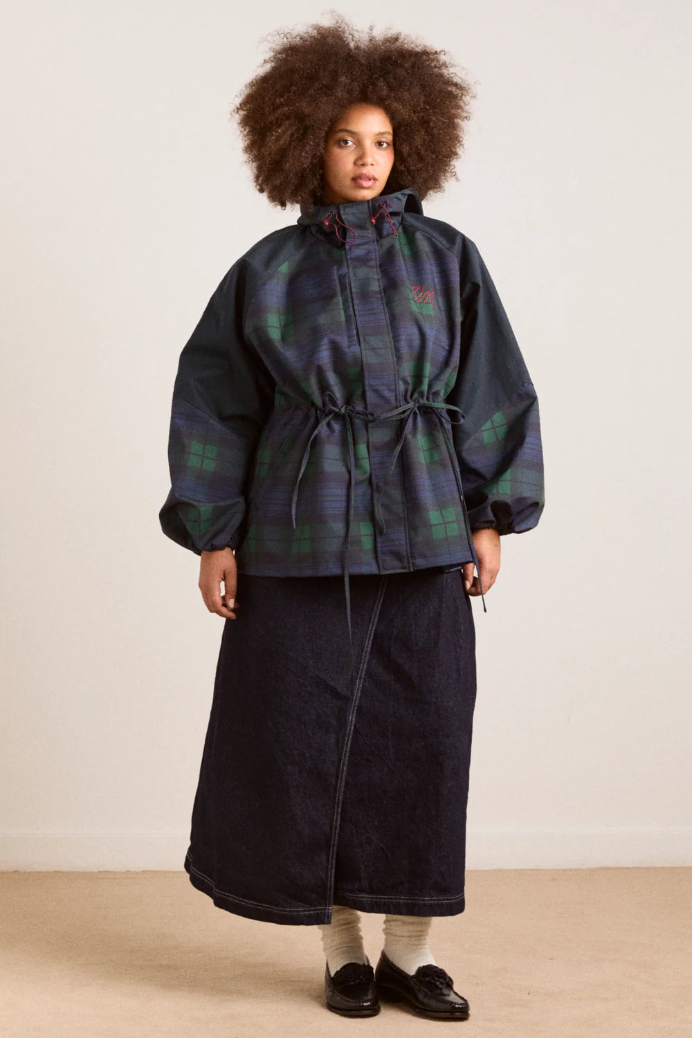 Imperméable Liu Carreaux Navy - Damson Madder