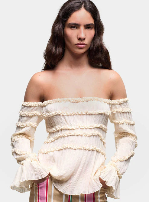 Blouse Texturée Écru Petra - Laagam
