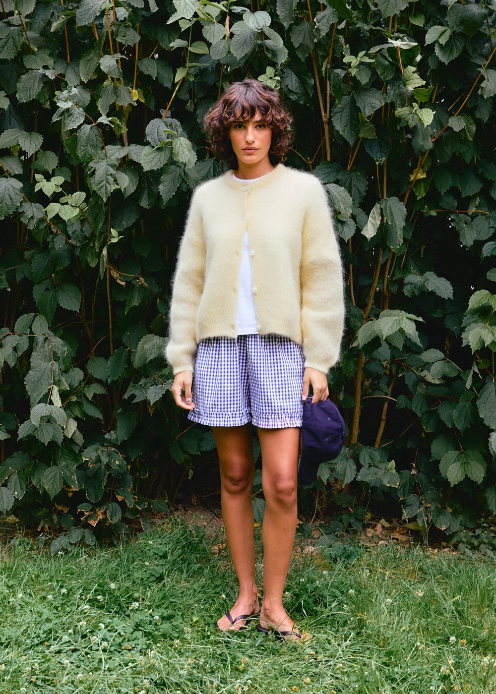 Cardigan Olivia en mohair jaune clair Surprise - photo 3