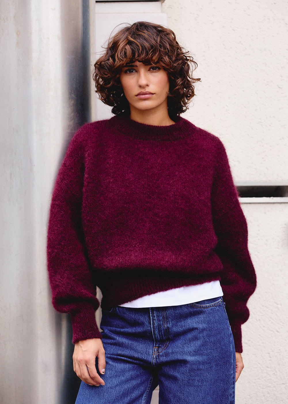 Pull Jane en mohair aubergine Surprise - photo 1