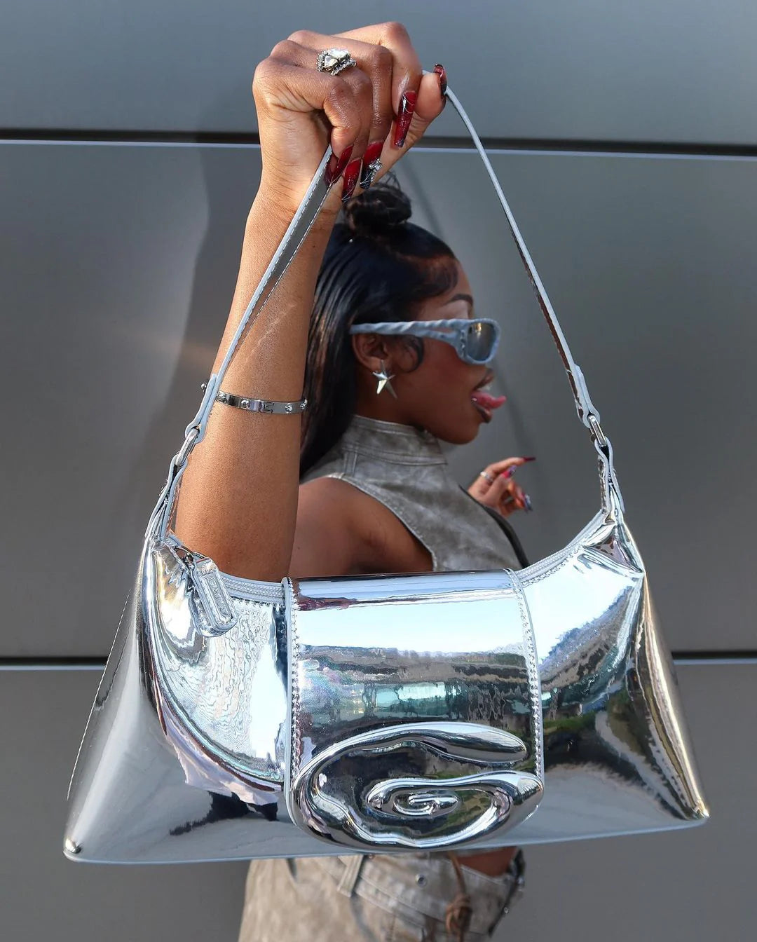 Sac Molly Twin Metallic Silver - Glynit