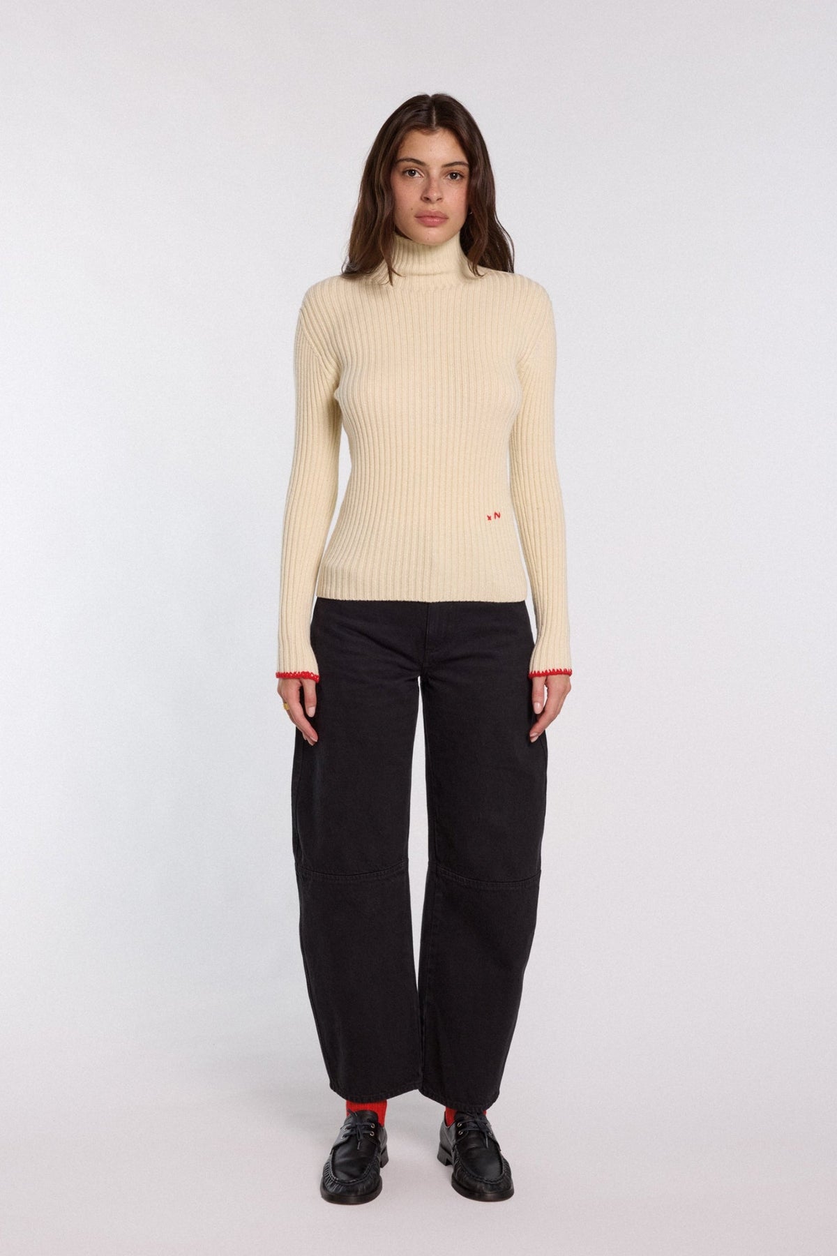 Pull col roulé écru Jil - Nitah