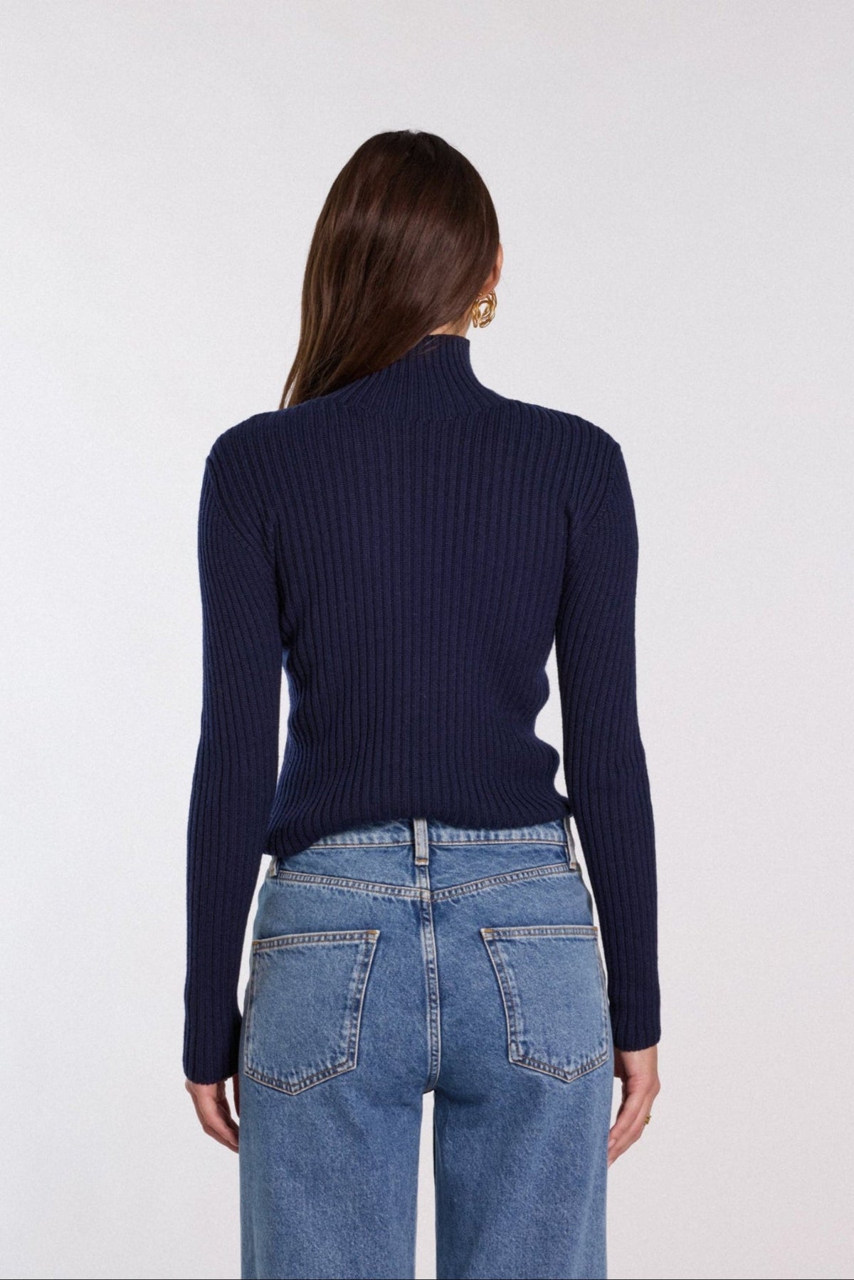 Pull col roulé marine Jil - Nitah, photo 3