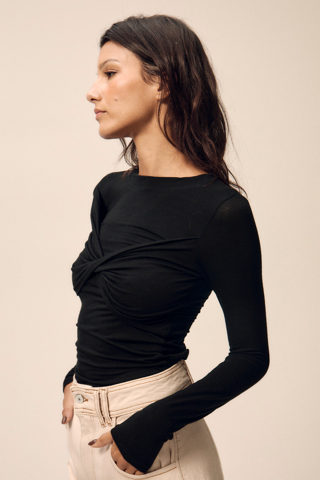 Top Drapé Elie Noir - Nitah