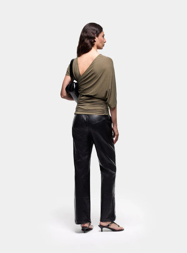 Top Drapé Aeris Khaki - Laagam