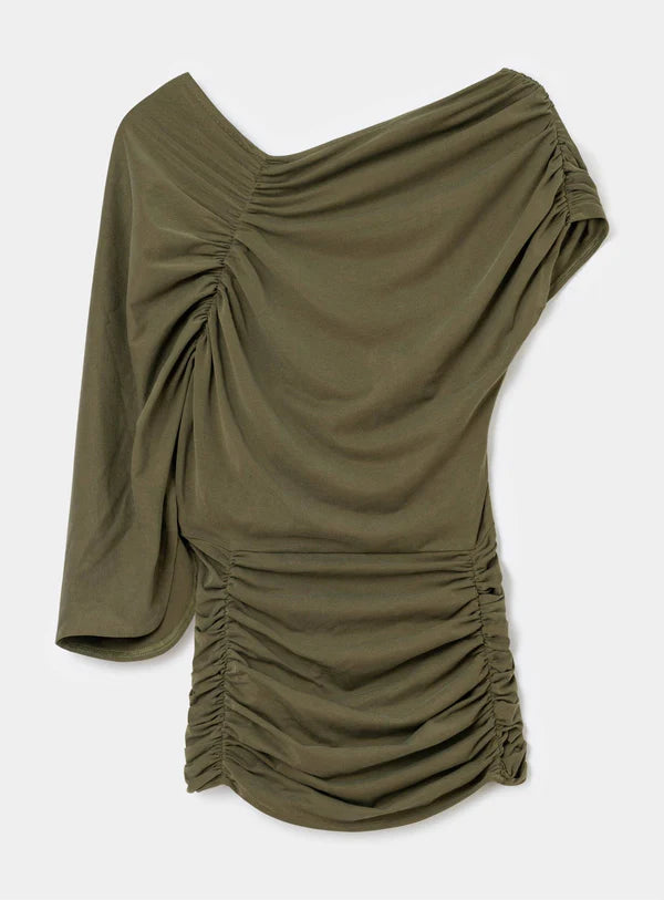 Top Drapé Aeris Khaki - Laagam