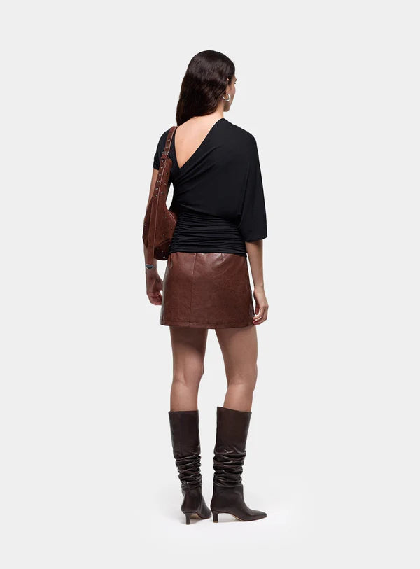 Top Drapé Aeris Noir - Laagam