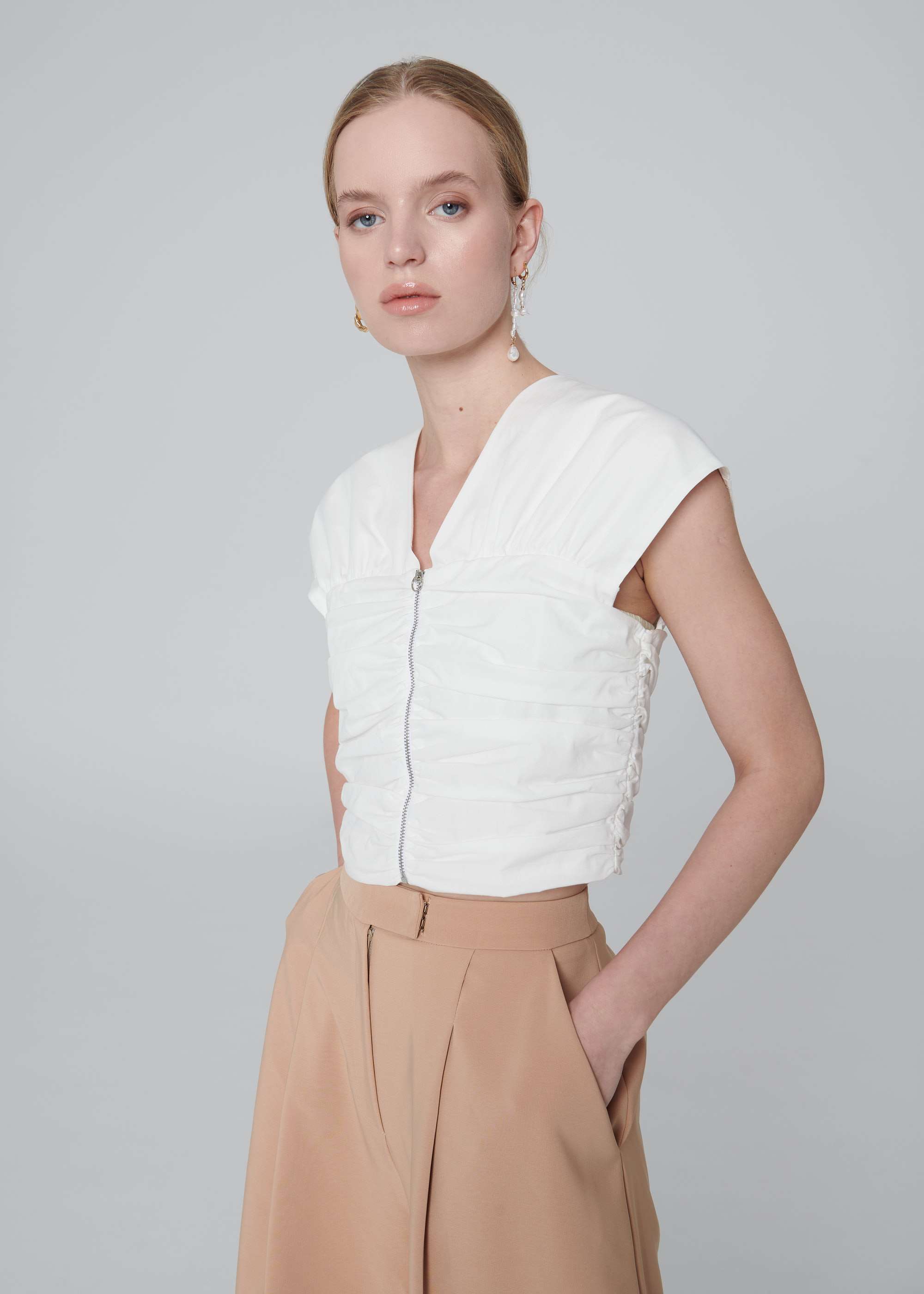 Top Réversible Popeline Blanc - Esthé