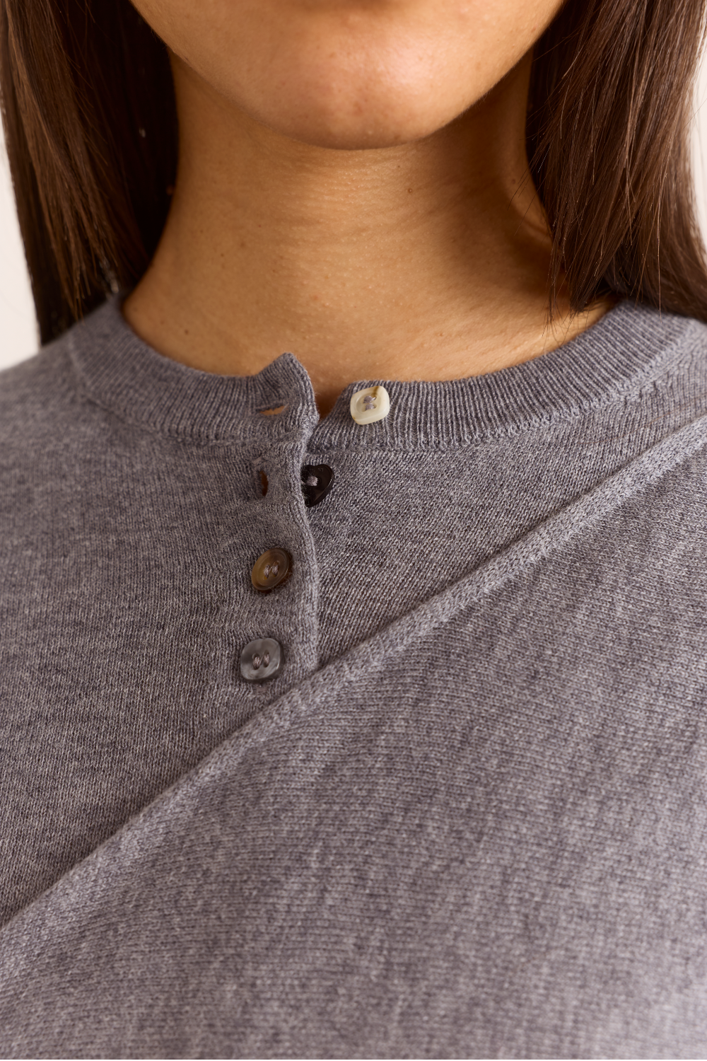 Cardigan cache-cœur Venna gris - Damson Madder, photo 10