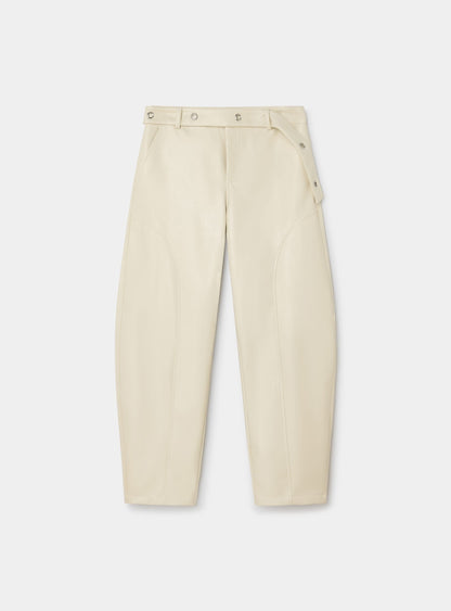Pantalon barrel Noosa écru en simili cuir Laagam - photo 5
