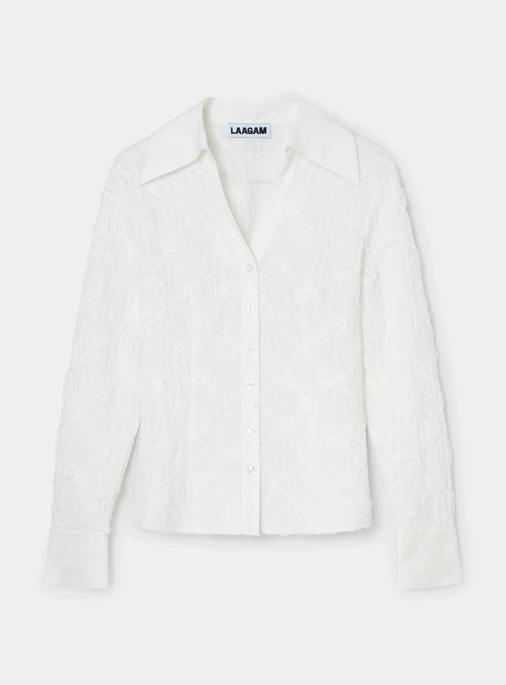 Chemise Blanche Texturée Sally - Laagam
