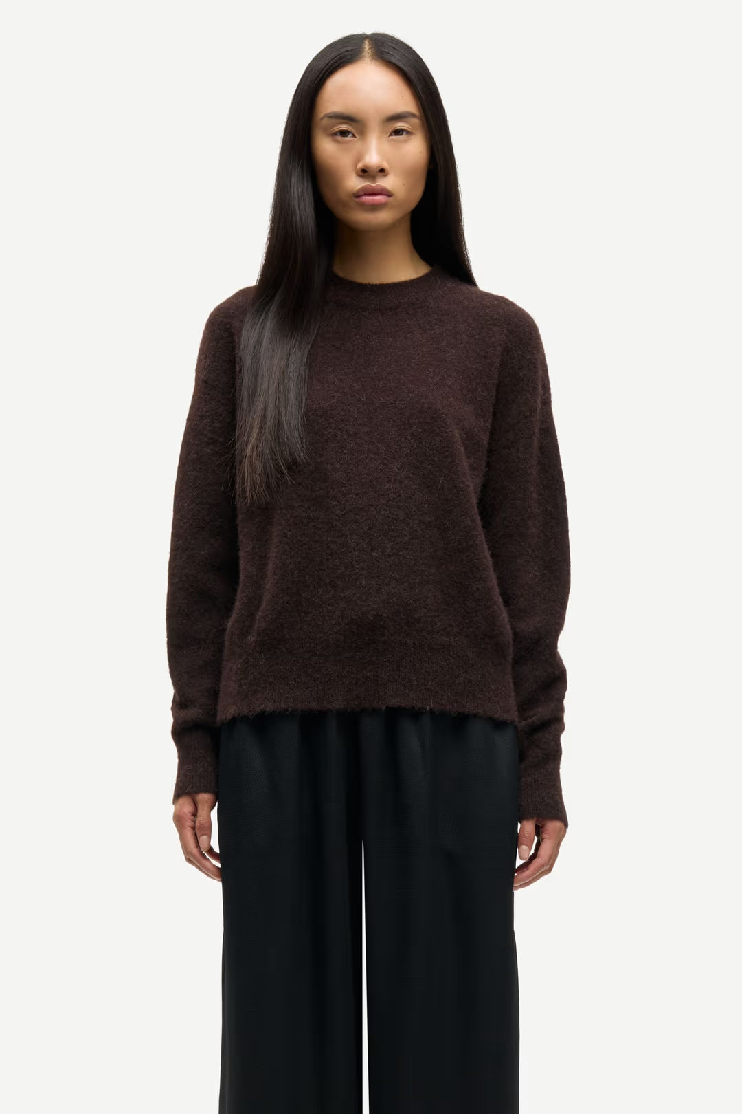Pull Anour Laine Alpaga Marron - Samsoe Samoe