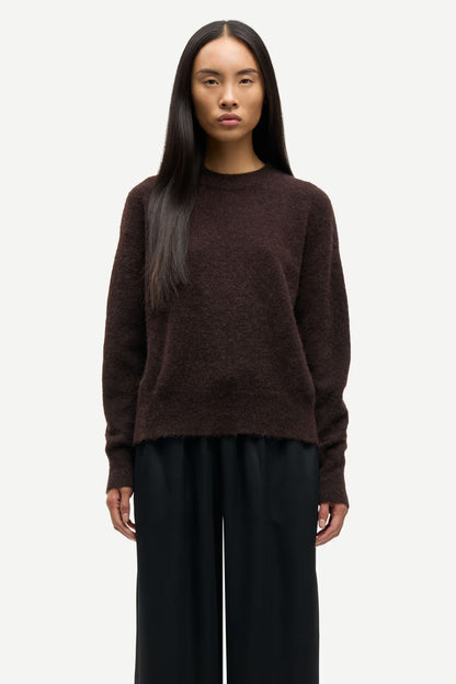 Pull Anour Laine Alpaga Marron - Samsoe Samoe