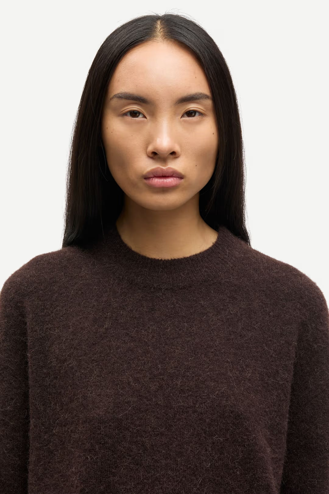 Pull Anour Laine Alpaga Marron - Samsoe Samoe