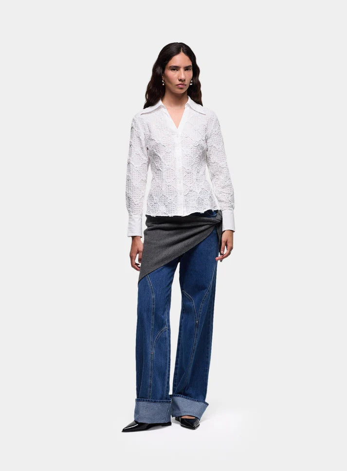 Chemise Blanche Texturée Sally - Laagam