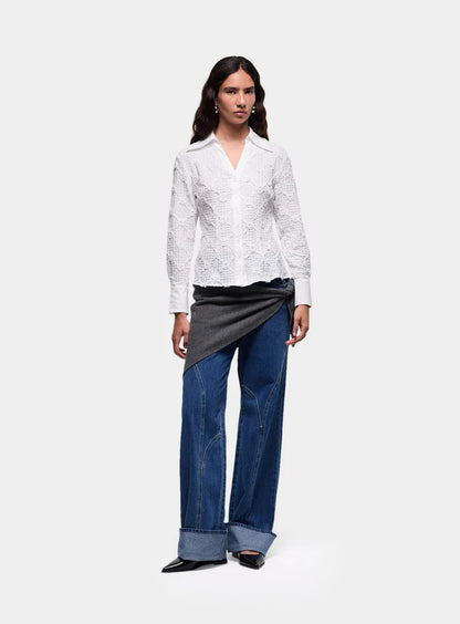 Chemise Blanche Texturée Sally - Laagam