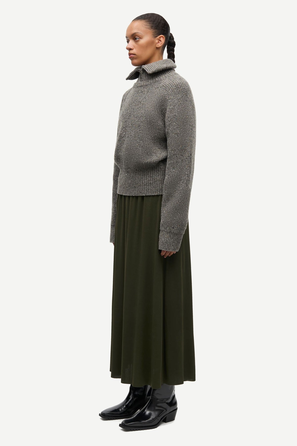 Pull zippé Saamandy gris - Samsoe Samsoe, photo 4