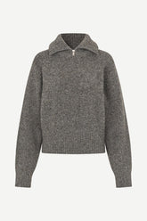 Pull zippé Saamandy gris - Samsoe Samsoe, photo 6