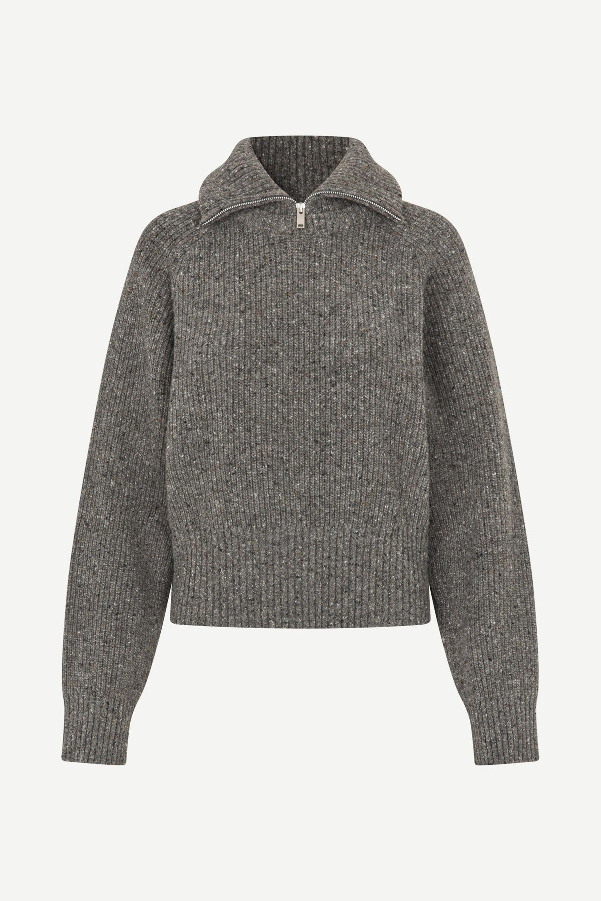 Pull zippé Saamandy gris - Samsoe Samsoe, photo 6