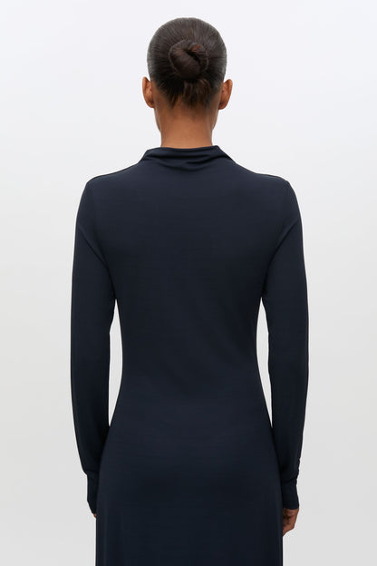 Robe Longue Saandressa Bleu Marine - Samsoe Samsoe