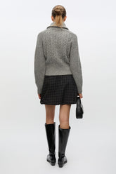 Pull Torsadé Col Montant Saamandy Gris Chiné - Samsoe Samsoe