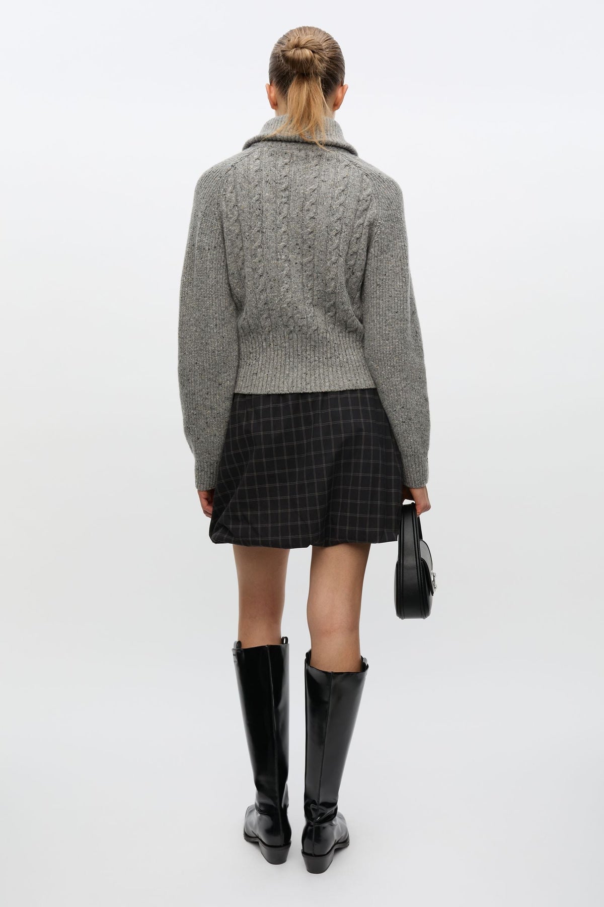 Pull Torsadé Col Montant Saamandy Gris Chiné - Samsoe Samsoe