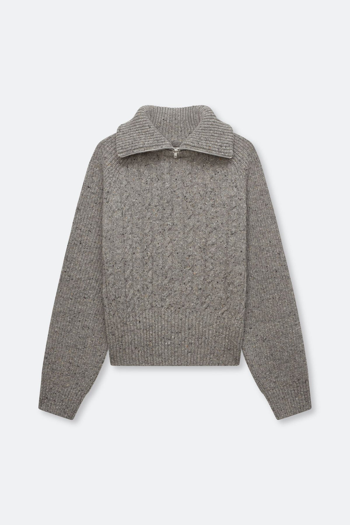 Pull Torsadé Col Montant Saamandy Gris Chiné - Samsoe Samsoe