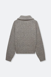Pull Torsadé Col Montant Saamandy Gris Chiné - Samsoe Samsoe