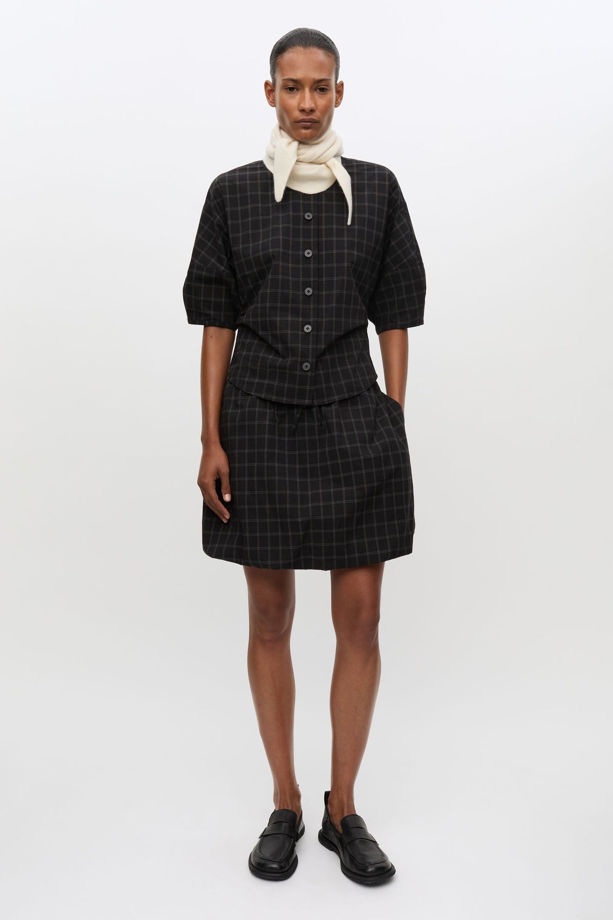 Blouse à Carreaux Satall Noire - Samsoe Samsoe