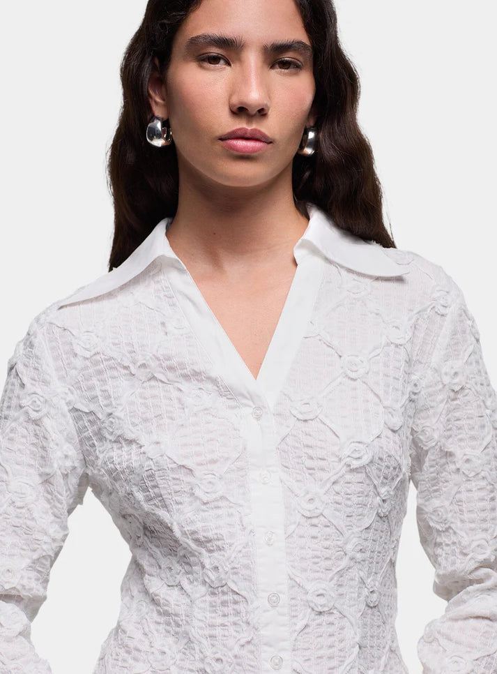 Chemise Blanche Texturée Sally - Laagam