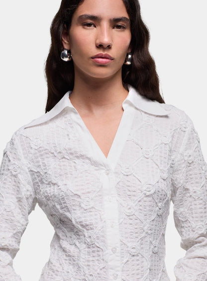 Chemise Blanche Texturée Sally - Laagam