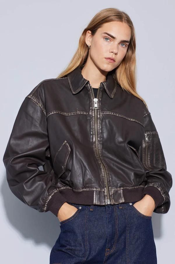 Bomber en Cuir - Oval Square