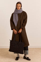 Capuche rayée bleu et chocolat - Damson Madder, photo 3