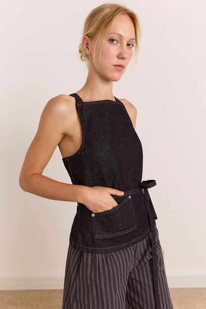 Top tablier Annabelle indigo - Damson Madder, photo 5