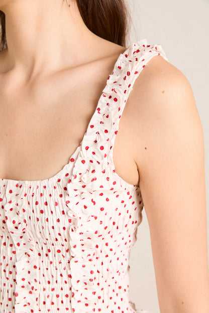Top Raphi Pois Rouge - Damson Madder