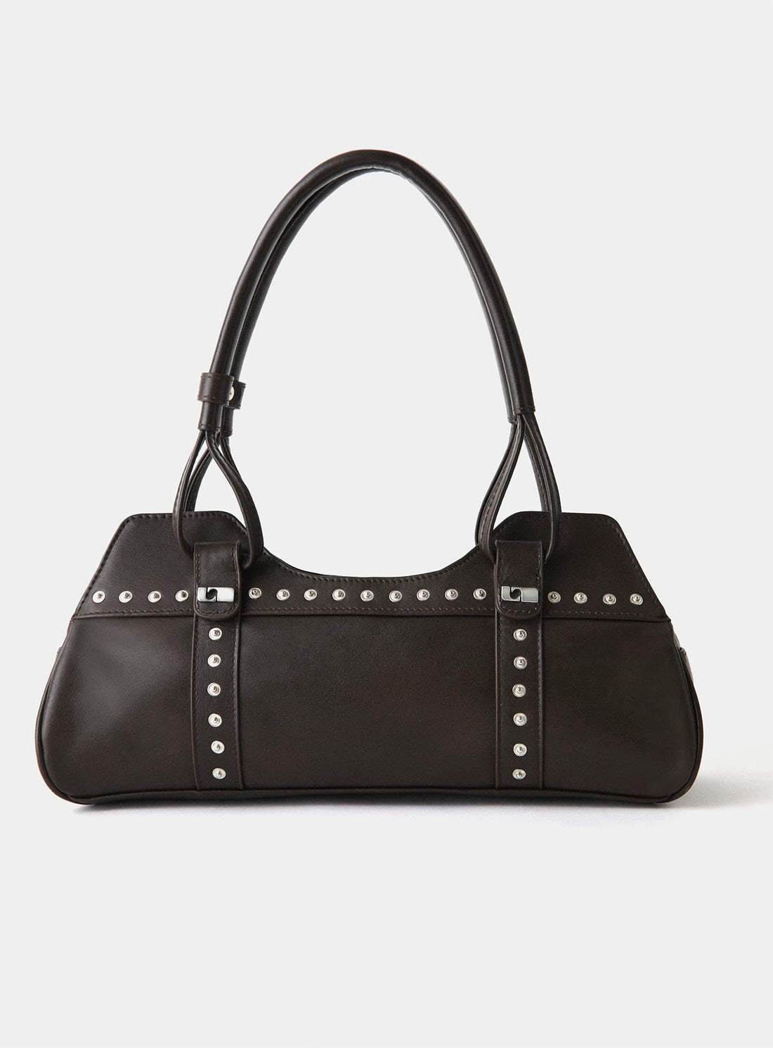 Sac Jane marron en cuir Laagam porté