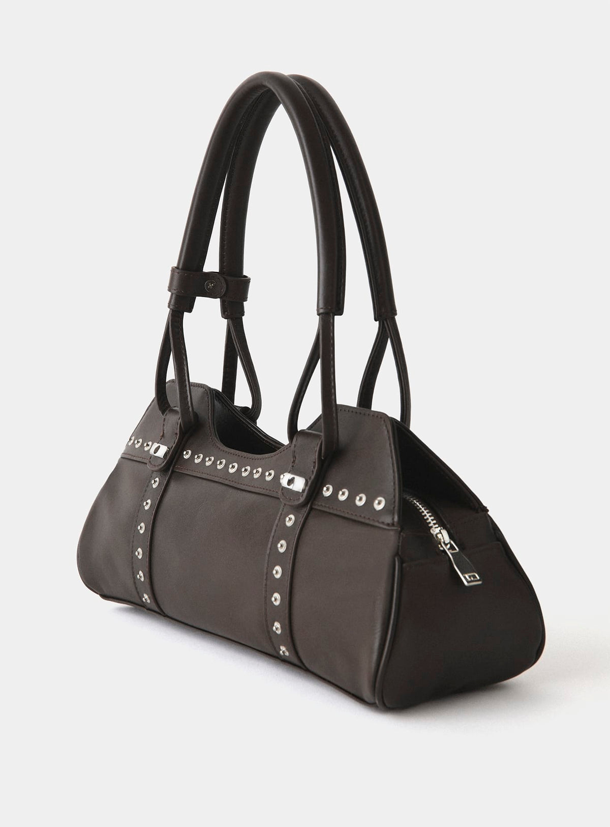 Sac Jane marron en cuir Laagam – détail
