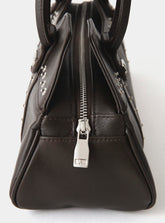 Sac Jane marron en cuir Laagam – profil