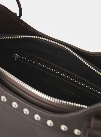 Sac Jane marron en cuir Laagam – intérieur