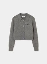 Cardigan court Beverly gris Laagam, col polo - photo 5