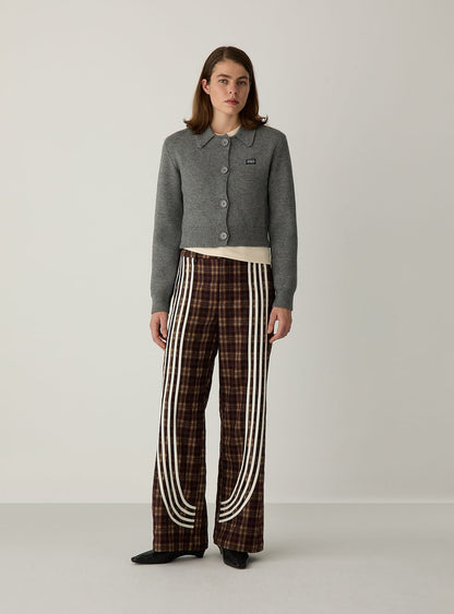 Cardigan court Beverly gris Laagam, col polo - photo 2