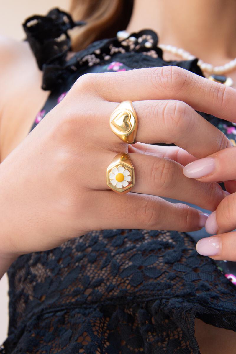 Bague marguerite Gold Daisy - W.Garcia